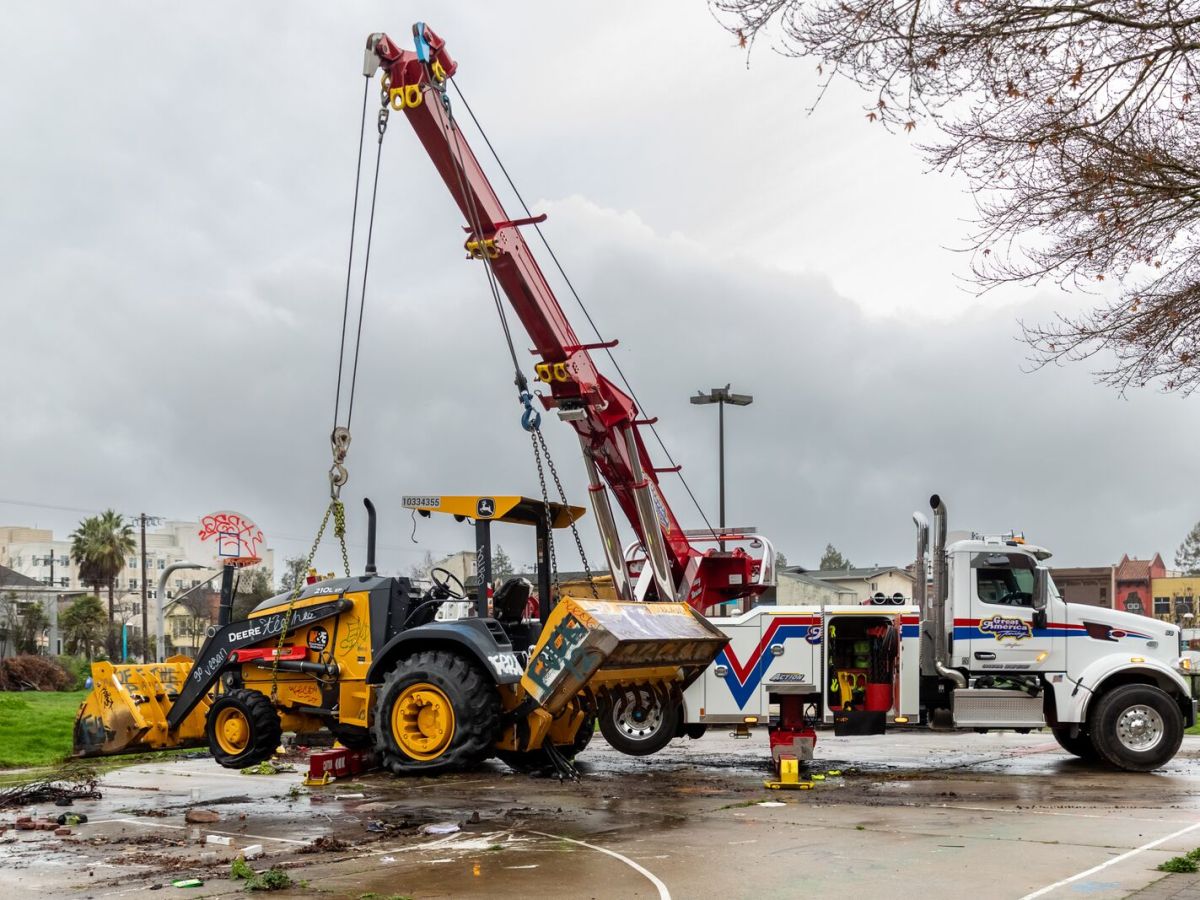 Construction equipment removed from People’s Park