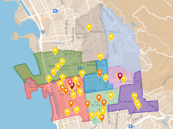 The 2022 Berkeley gunfire map