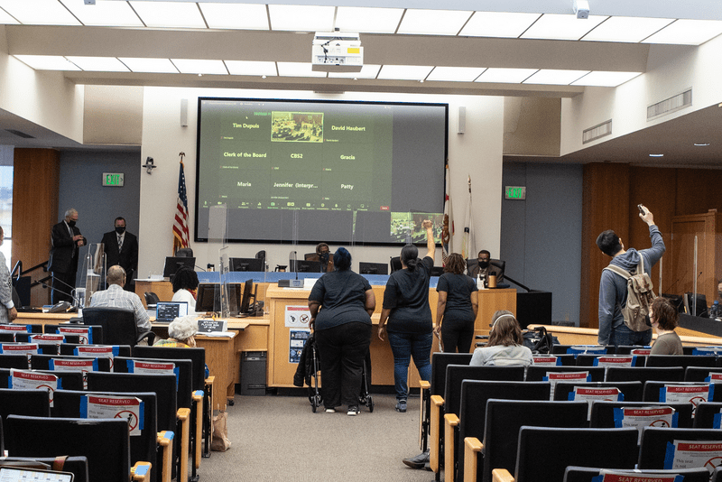 Moms 4 Housing disrupts Alameda County Board of Supervisors meeting